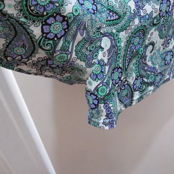 NWT Fit 4U Swimsuit Size 16 3 Tiered Romper Blue Floral & Paisley Fit 4 Ur Hips - Picture 5 of 16